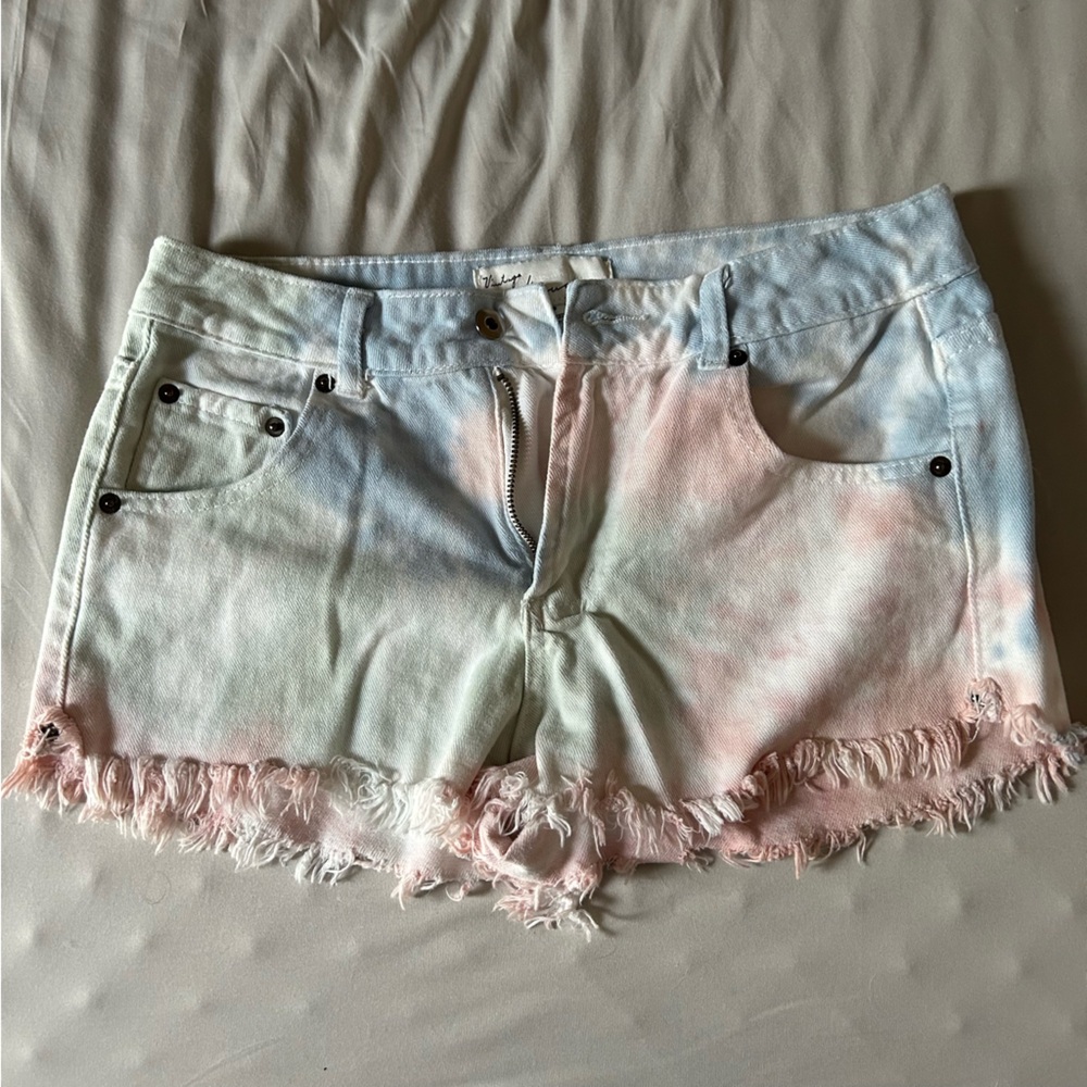 Tie-dye Jean Shorts - Cotton